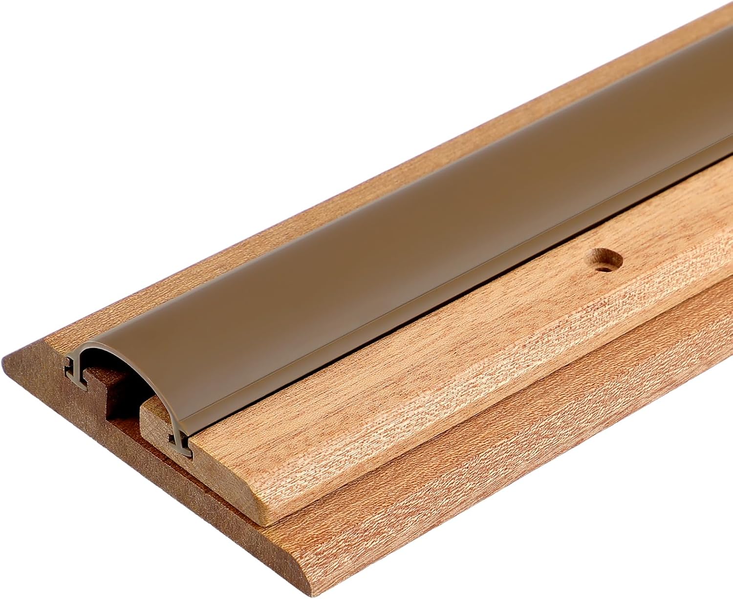 Weysat 36" Adjustable Oak Threshold with Vinyl Seal Red Oak Exterior Door Threshold Wood Thresholds for Doorways to Fill 3/4" to 1 1/4" Gaps, Solid Wood Sill for Doorways