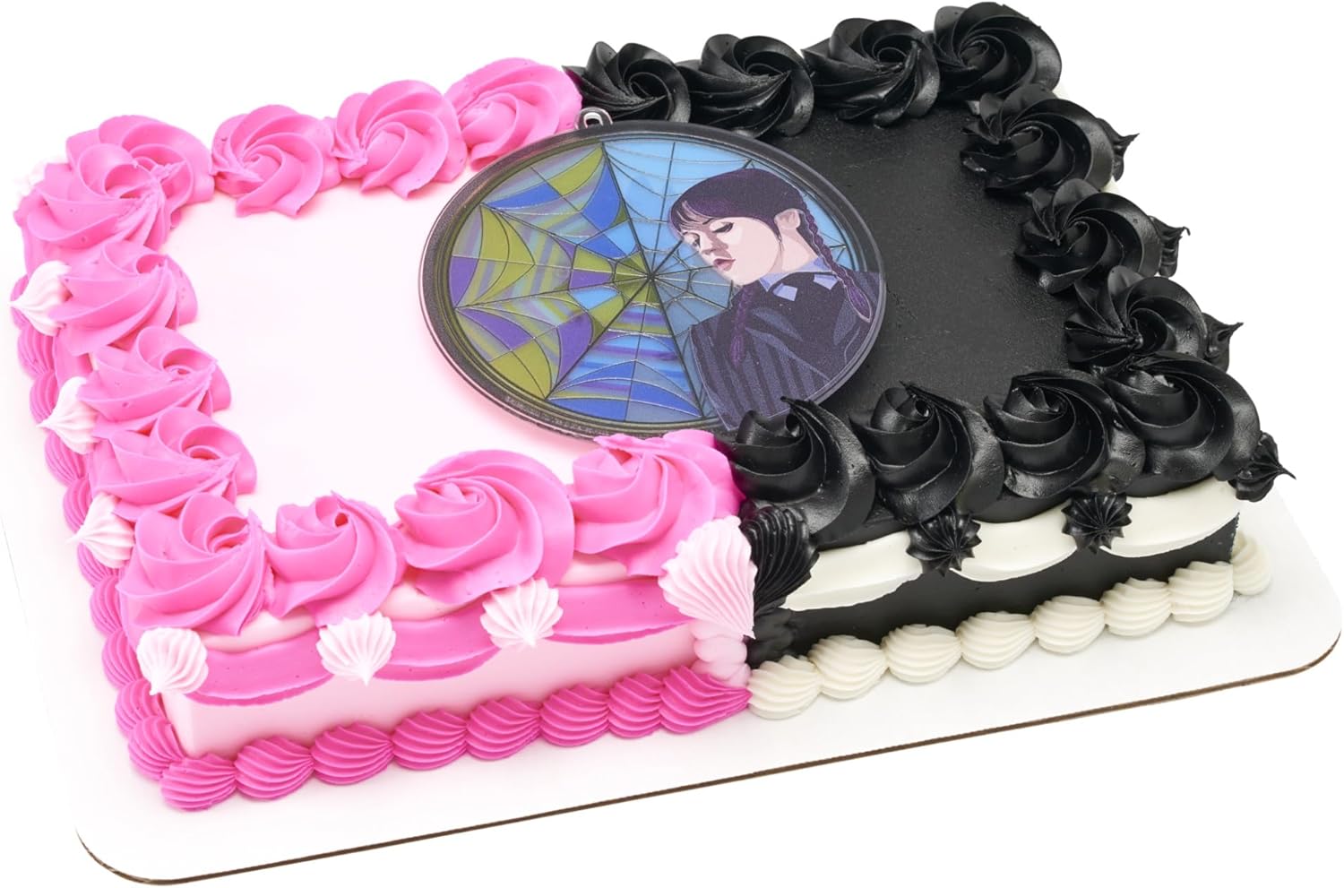 Wednesday Addams Cake Topper | Large Stained Glass Effect Cake Decoration By DecoPac, Ready To Use Topper, 4.8", Food Safe