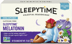 Celestial Seasonings Sleepytime Tea Plus Melatonin, Caffeine Free, Celestial Seasonings Herbal Tea, 18 Bag Box