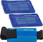 2 Soft Gel Ice Packs for Injuries Reusable with Extra Comfy Adjustable Cold Pack Wrap, Flexible Hot and Cold Compress