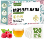 Raspberry Leaf Teabags–120 Tea Bags (2g/Bag), Made from 100% Natural Raspberry Leaves | Herbal Wellness & Antioxidant Support | Caffeine-Free | Sugar-Free | Gluten-Free | Vegan | Individually Wrapped Eco-Friendly Tea Bags