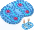 Foot Massage Mat, Big Foot Reflexology Mat with Magnetic Therapy, Foot-Shaped Acupressure Mat for Feet Relaxation, Under Desk Mat Pressure Point Mat for Pain, Fatigue and Stress Relief(Blue)