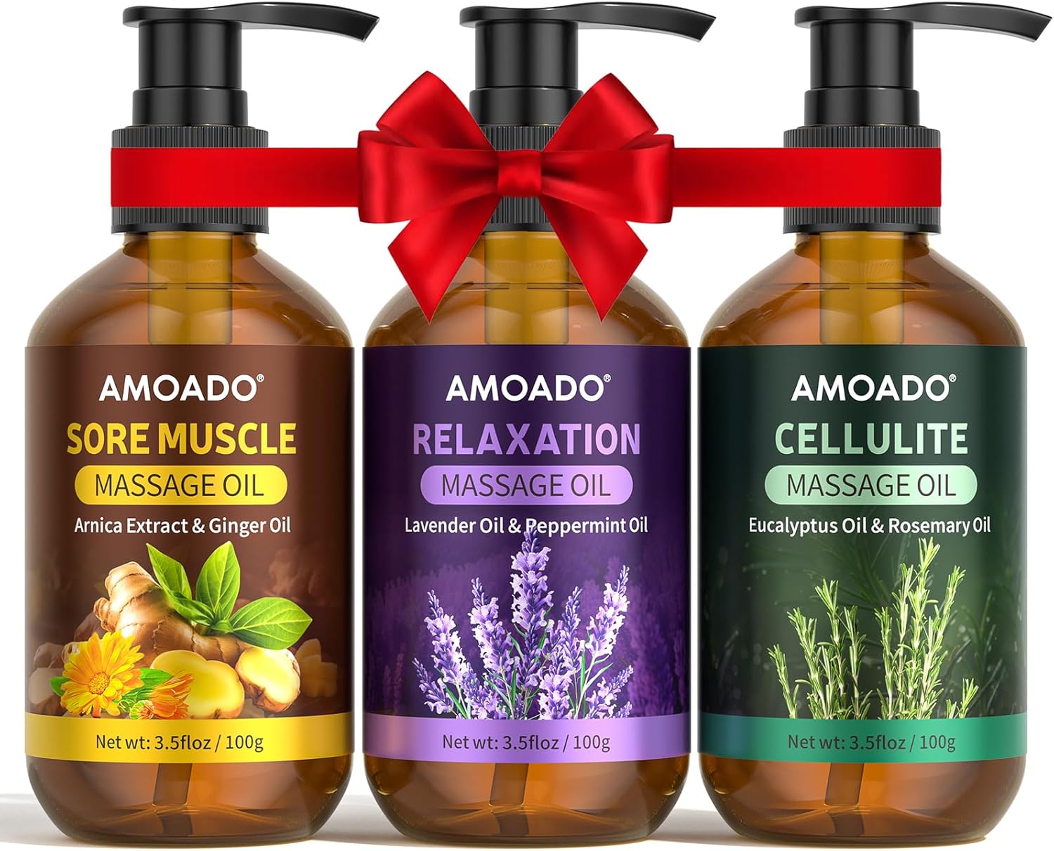 Massage Oil for Massage Therapy, Sore Muscle Massage Oils – 10.5oz, Arnica Oil,Anti Cellulite Eucalyptus,Lavender Essential Oils, Pain Relief & Spa-Quality Relaxation, Body Massage Oil Gifts Set