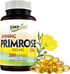 Evening Primrose Oil 500mg, 200 Softgels, Cold-Pressed with 45mg GLA, Non-GMO, Made in USA, Supports Women’s Hormonal Balance & Skin Health
