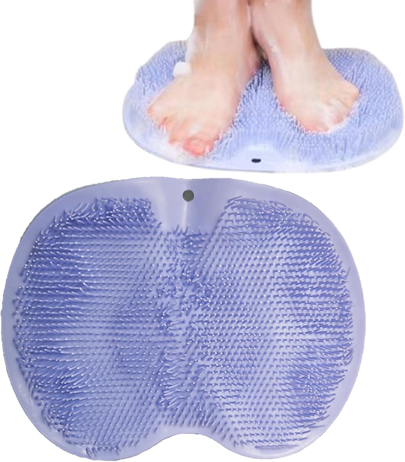 YVPSI Shower Foot & Back Scrubber, Wall Mounted Massage Pad, Silicone Bath Massage Cushion Brush with Suction Cups for Body Scrubber Improve Foot Circulation & Soothes Tired Feet (Blue)