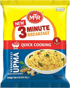 MTR 3minute Seviyan Vermicelli Upma - Ready-to-Cook Mix - Authentic Indian Food in Just 3 Minutes - 100% Vegetarian - No Added Preservatives - Just Add Hot Water - Quick & Easy (Seviyan Vermicelli Upma - 160g, Pack of 6)