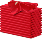 P Pothuiny 12 Pcs Silky Red Satin Napkins 17 x 17 Inches, Square Smooth Wedding Dinner Napkins Satin Cloth Napkins Table Napkins for Banquet Party Restaurant Decor, Thanksgiving, Christmas