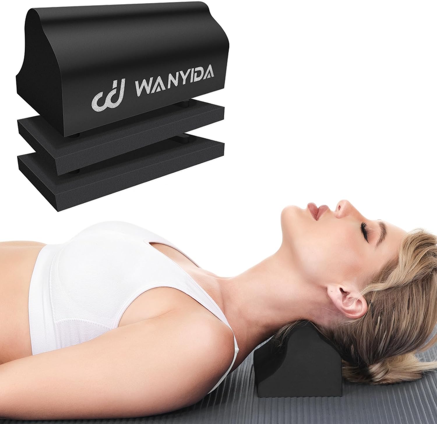 WANYIDA Neck Stretcher Chiropractic Pillows for Neck Pain Relief, Cervical Traction Device for Cervical Spine Alignment, Neck and Shoulder Relaxer, Cervical Orthotic Traction Block