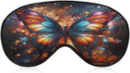 Colorful Butterflies Sleep Mask Block Light Eye Sleep Shade Cover Comfortable Lightweight Sleeping Blindfold Soft Breathable Night Eye Cover Adjustable Band Eye Mask for Men Women