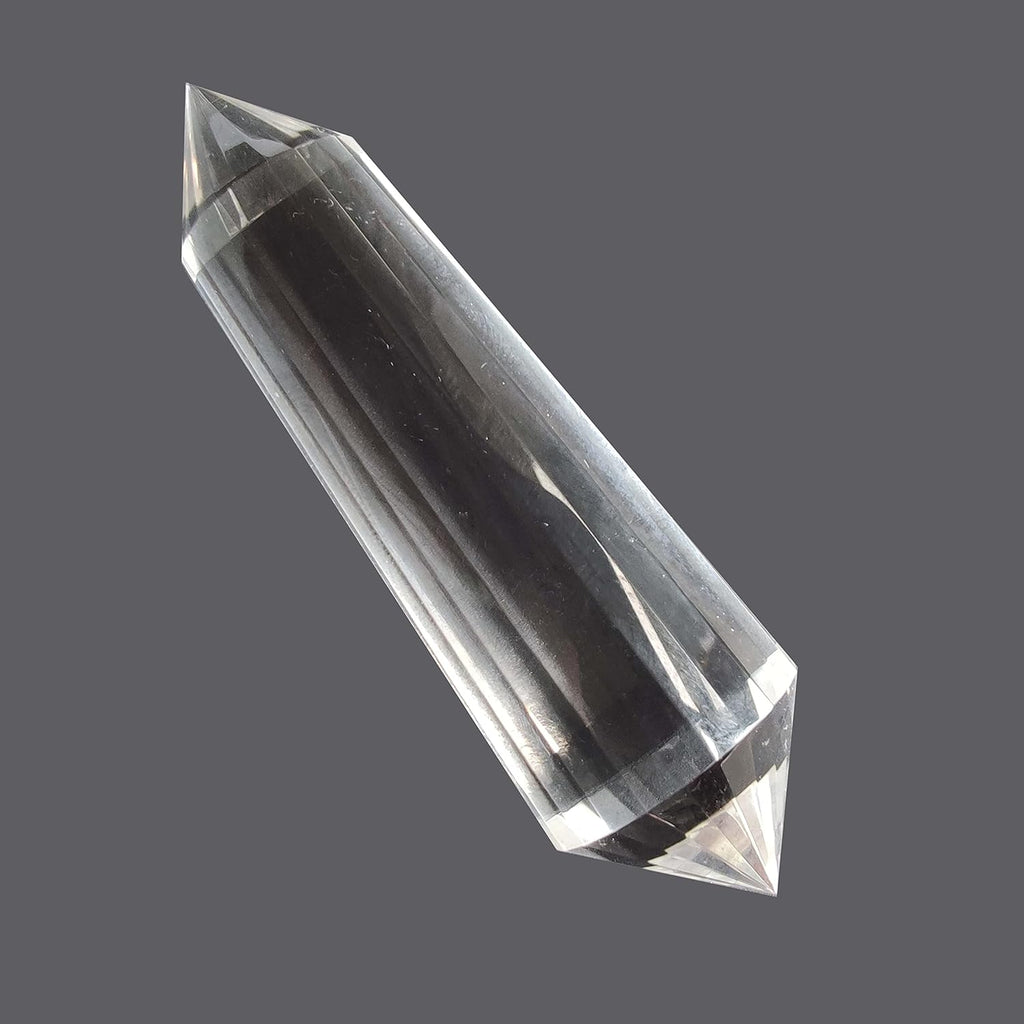Clear Crystal Wand 24 Sided Vogel Crystal Point 3.15 Inch Double Terminated Crystal Tower Natural Crystal Chakra Quartz Healing Crystal for Chakra Spiritual Meditation Home Decor Gift