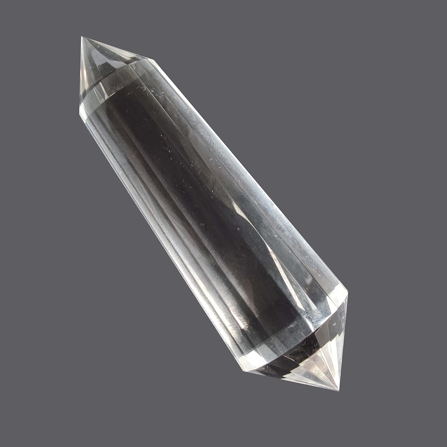 Clear Crystal Wand 24 Sided Vogel Crystal Point 3.15 Inch Double Terminated Crystal Tower Natural Crystal Chakra Quartz Healing Crystal for Chakra Spiritual Meditation Home Decor Gift