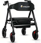 Walkers for Seniors with Seat,450Lbs Rolling Walker, 22" Extra-Wide Heavy-Duty All-Terrain Rollator Walker with Adjustable Height,Ergonomic Breathable Seat,Storage Bag,Foldable Mobility Aid For Adults