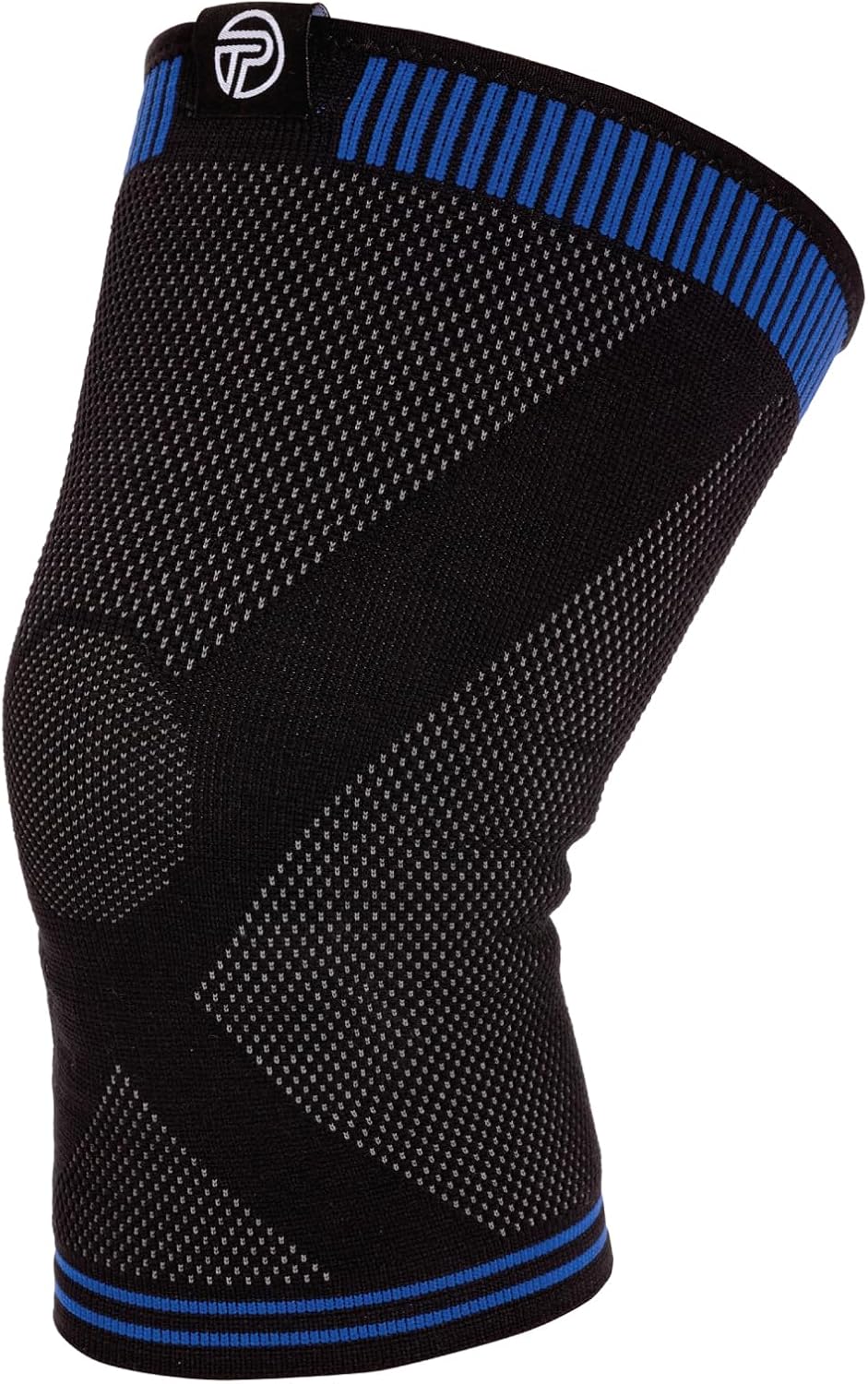 Pro-Tec Athletics 3D Flat Knee Support, Advanced Flat Knit Technology for Custom Fit, Breathable Multi-Directional Stretch Fabric, Non-Slip Gel, Full Range of Motion, XL, Blue/Black