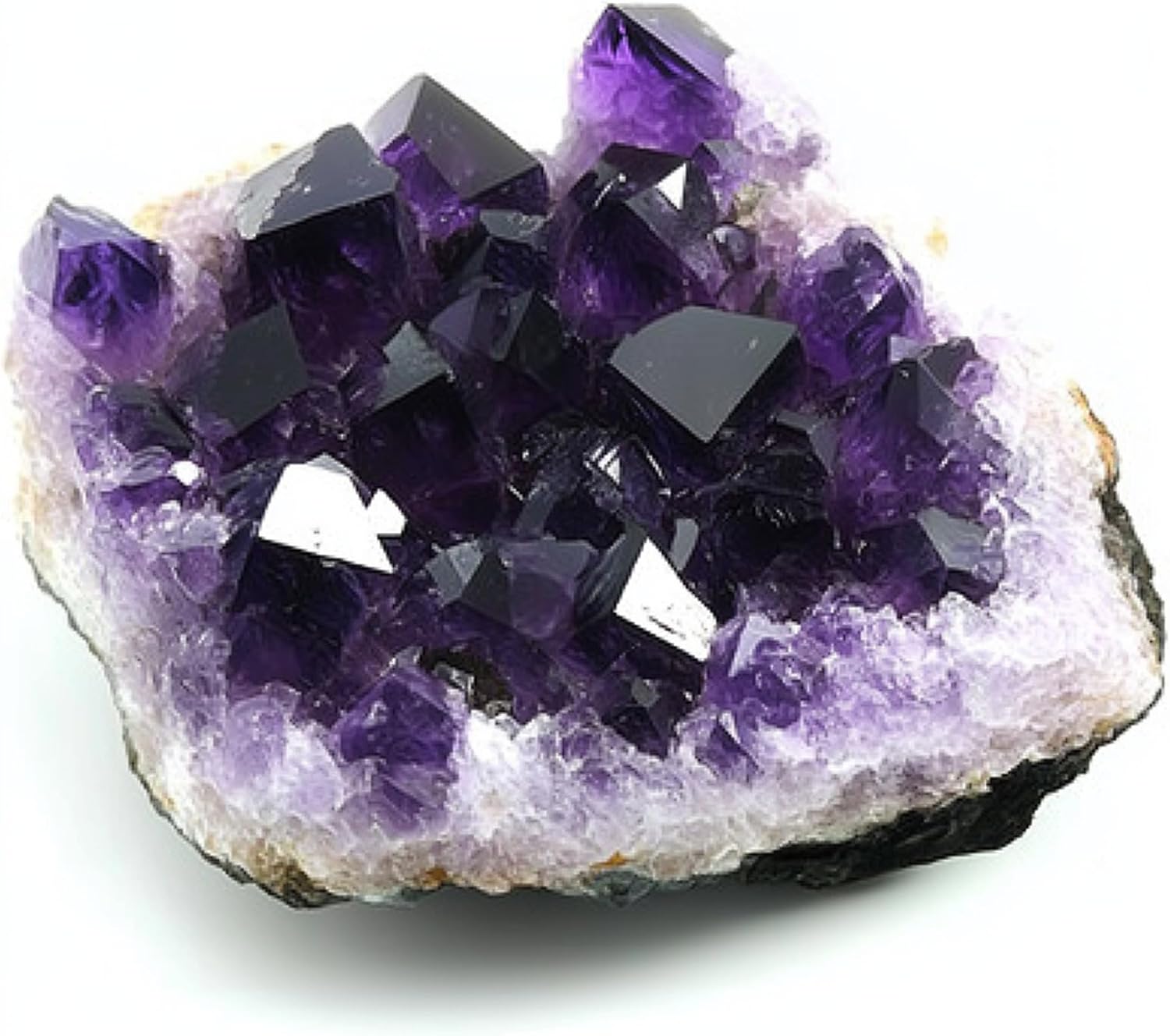 Amethyst Crystal 2PCS (Approx. 0.882lb–1.15 lb, 0.79”–3.15”) Raw Purple Quartz Clusters Healing Crystals and Stones for Reiki Chakra Meditation Geode Decor Agate Tower Set