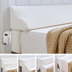 Bed Wedge Gap Filler King Size, Wedge Pillow for Headboard Gap, Foldable Mattress Gap Filler Close The Gap (0–7") Between Headboard and Mattress, Bed Crack Pillow, 76×10×6 in, White