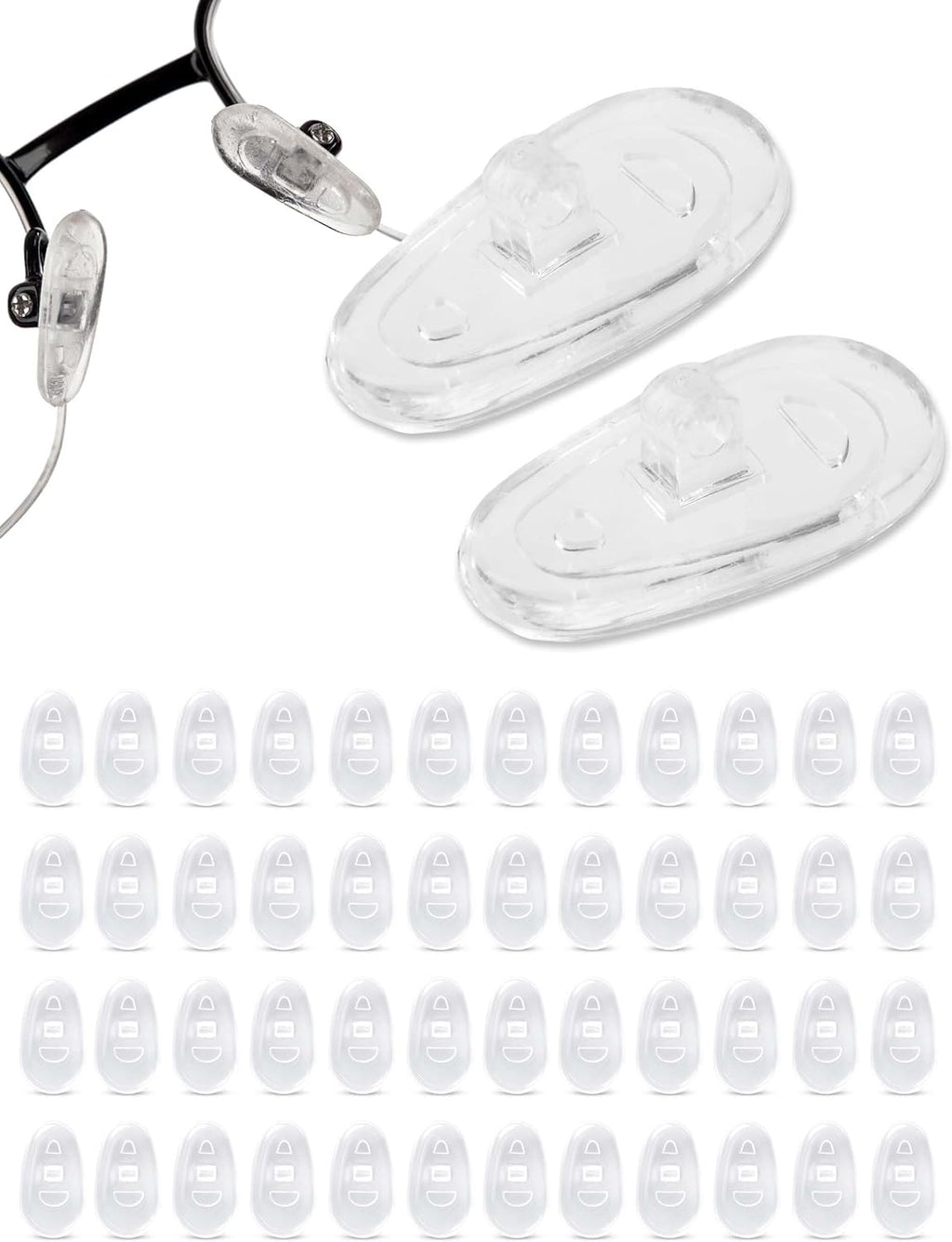SPORTS WORLD VISION Glasses Nose Pads | Premium Quality Soft Silicone A-Shape Nose Pads for Glasses | 15mm Screw-in Glasses Cushions in 25 Pairs