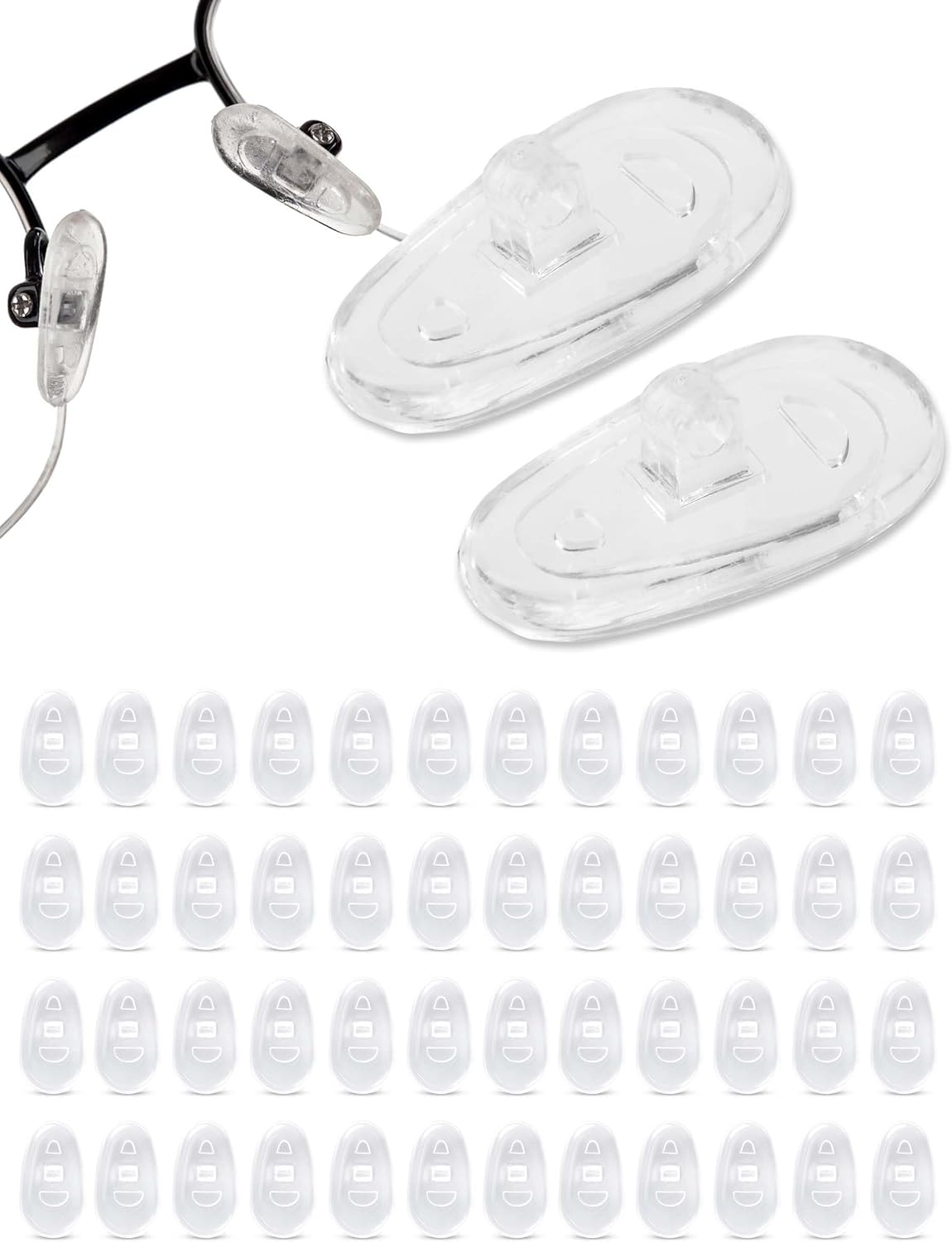 SPORTS WORLD VISION Glasses Nose Pads | Premium Quality Soft Silicone A-Shape Nose Pads for Glasses | 15mm Screw-in Glasses Cushions in 25 Pairs