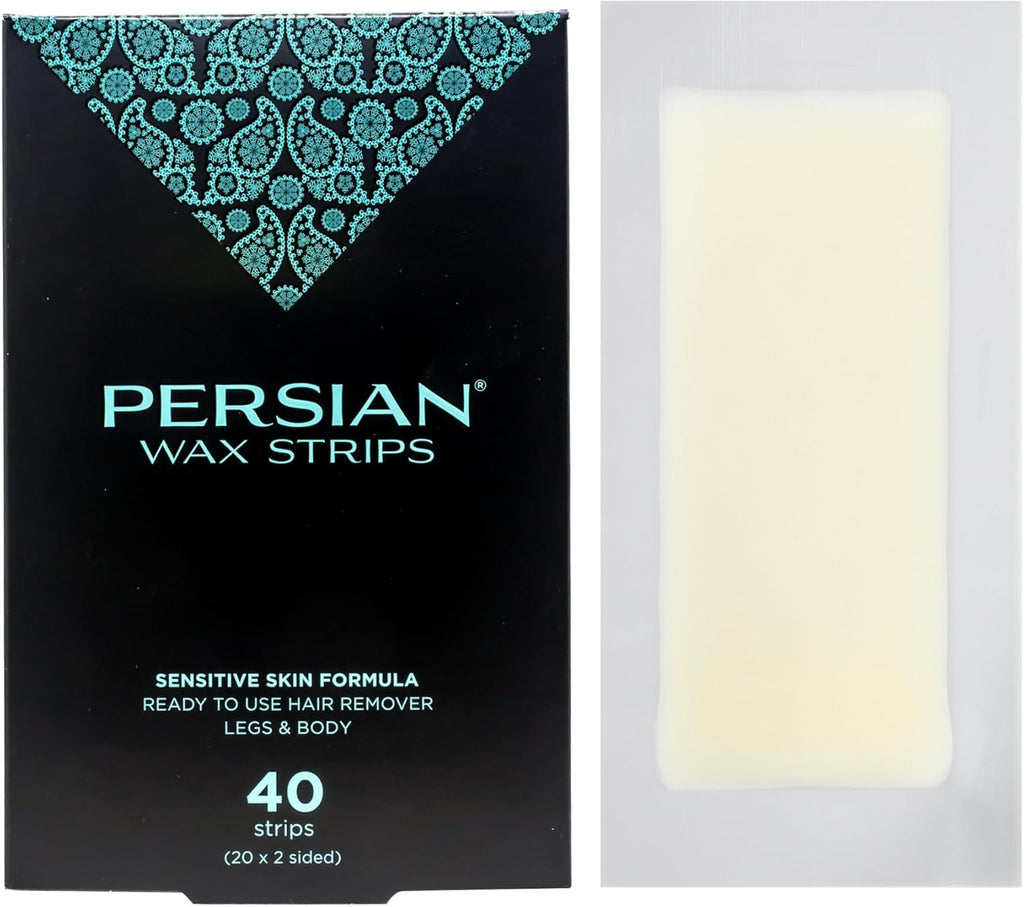 Persian Legs & Body Wax Strips (40 strips), Hair Removal Waxing Strips for Legs, Body, Bikini, Arms, Underarms with After care Oil, Pack of 1 (CSB)