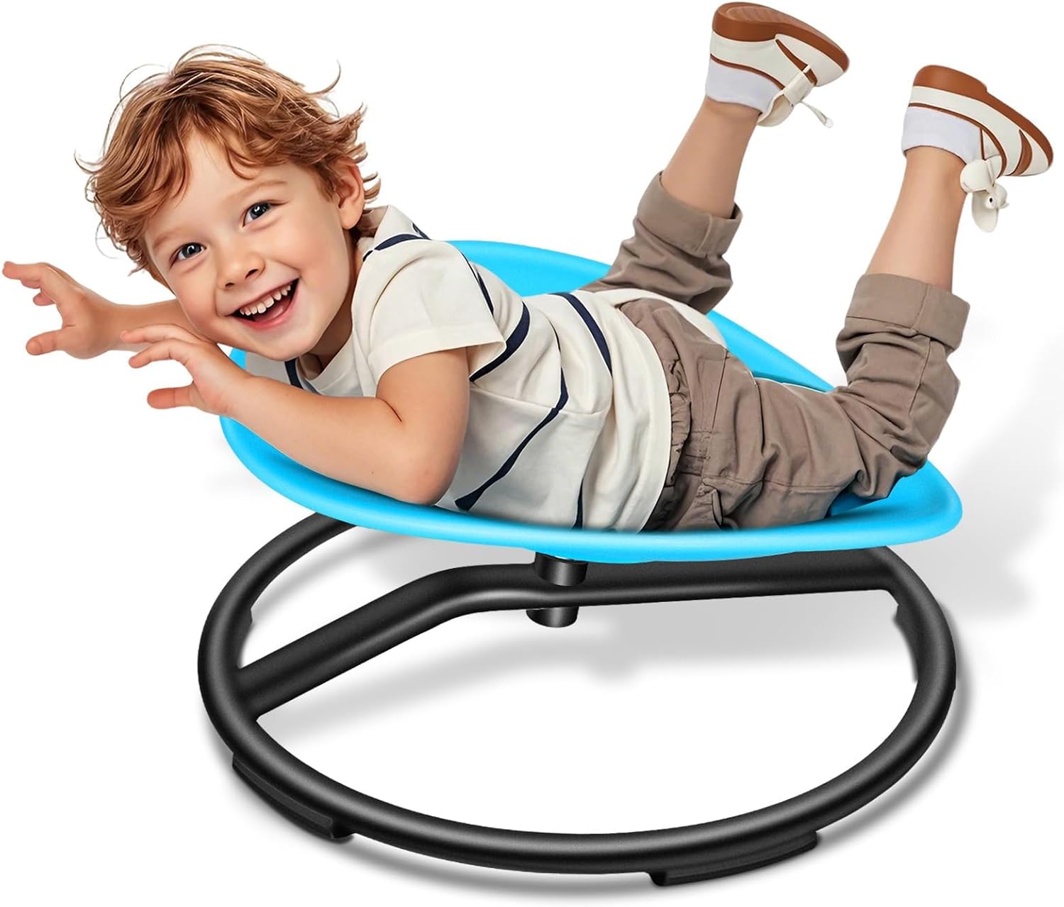FERUERW Spinning Chair for Autistic Kids, Sensory Swivel Chair, 220LBS Weight Capacity, Sensory Toy for Children with ADHD/Autism, Training Body Coordination, 3+ Years (Blue)