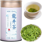 XIXICHA Longjing Green Tea Loose Leaf New Longjing Tea Dragon Well Dragonwell Tea Chinese Green Tea Lung Ching Premium Bean Aromatic All-natural and free of additives 4.23oz/120g（96 cups）龙井 绿茶 明前采摘