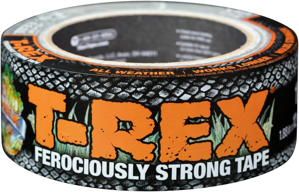 T-REX Ferociously Strong Tape, Duct Tape with UV Resistant & Waterproof Backing for Wood Brick Concrete and More, 12 yd. x 1.88", Gunmetal Gray, 1-Roll (241309)