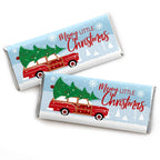 Big Dot of Happiness Merry Little Christmas Tree - Candy Bar Wrapper Red Car Christmas Party Favors - Set of 24