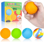 Sensory Fidget Squeeze Balls 4 Pack for Kids & Adults, Silicone Quiet Desk Green Toys with Textured, Christmas Stocking Stuffers Gift for Party Favors Autism Stress Relief, BPA Free