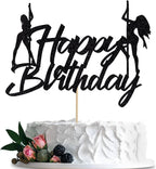 BIABISD Pole Dance Cake Topper Funny Sexy Pole Dancer Cake Decorations Perfect for Pole Dancer Party Birthday Decorations Funny Party Cake Decoration Supplies