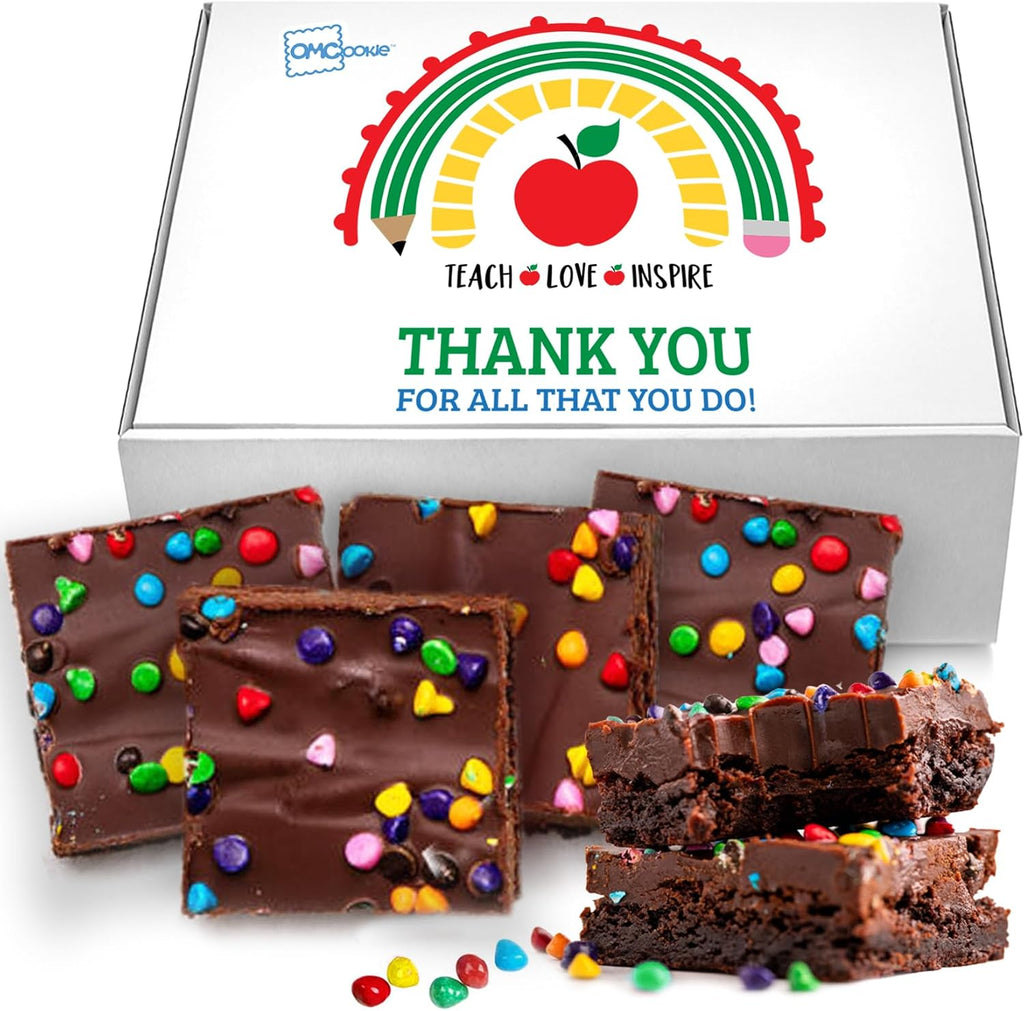 Thank You Teacher 8 Pack Large Gift Basket Care Package Chocolate Brownies Food Gift For Women | Nut Free Dairy Free | Cookies Baked Goods