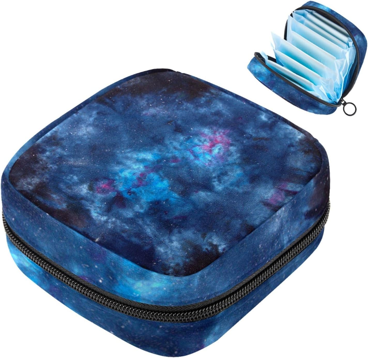 1 Pcs Sanitary Napkin Storage Bags Menstrual Cup Pouch Tampon Bags Portable Menstrual Pads Bags Tampon Storage Pouch for Women Girls Feminine Care, Galaxy Tie Dye