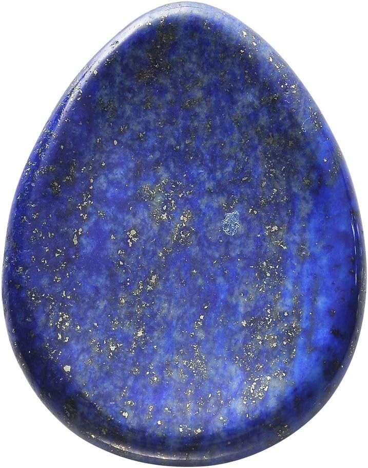 Jovivi Thumb Worry Stone - Palm Stones Pocket Natural Chakra Reiki Healing Crystals Therapy Geometry - Lapis Lazuli