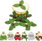 Edible Christmas Cake Cupcake Topper Decorations - Quality Handmade Sugar Paste Cake Decorations *HANDMADE IN THE UK * DELIVERY IN 6-7 DAYS (Holly x 12)