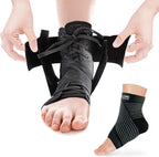 JJ CARE Ankle Stability Brace - Lace Up Adjustable Ankle Brace for Men Sprained Ankle With 2 Compression Sleeves and Straps, Breathable Ankle Braces for Women Support, Sleeping, Sports & Injuries