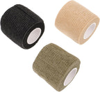Kisangel 3pcs Elastic Camouflage Knee Wraps for Sports Non-Adhesive Stretch Bandages Flexible Compression for Cycling and Outdoor Activities Black Khaki Military Green