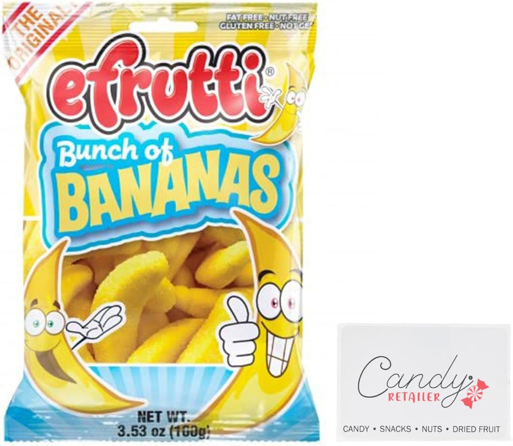 eFrutti Gummi Candy 3.5oz Bags (Bunch of Bananas) | With Candy Retailer Sticker
