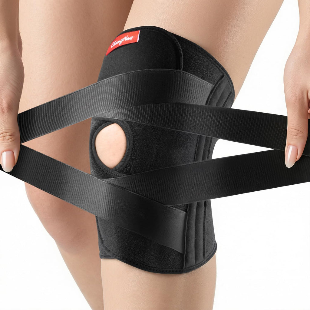 Medical-Grade Knee Brace for Women & Men,[Adjustable V-Straps & Anti-Slip] Knee Support with Side Stabilizers for Knee Pain,Meniscus Tear,ACL,MCL,Arthritis, Patella Stability for Injuries Recovery - M