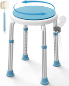 HOMLAND Swivel Shower Chair, Adjustable Round Stool with Back Scrubber, Seat for Inside Tub Bathroom Bench Bath Chair for Elderly and Disabled