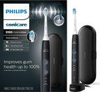 Philips Sonicare ProtectiveClean 5100 Rechargeable Electric Toothbrush, with Pressure Sensor, 3 Cleaning Modes, SmarTimer and QuadPacer, 14-Day Battery Life, Travel Case, Black, Model HX6850/60