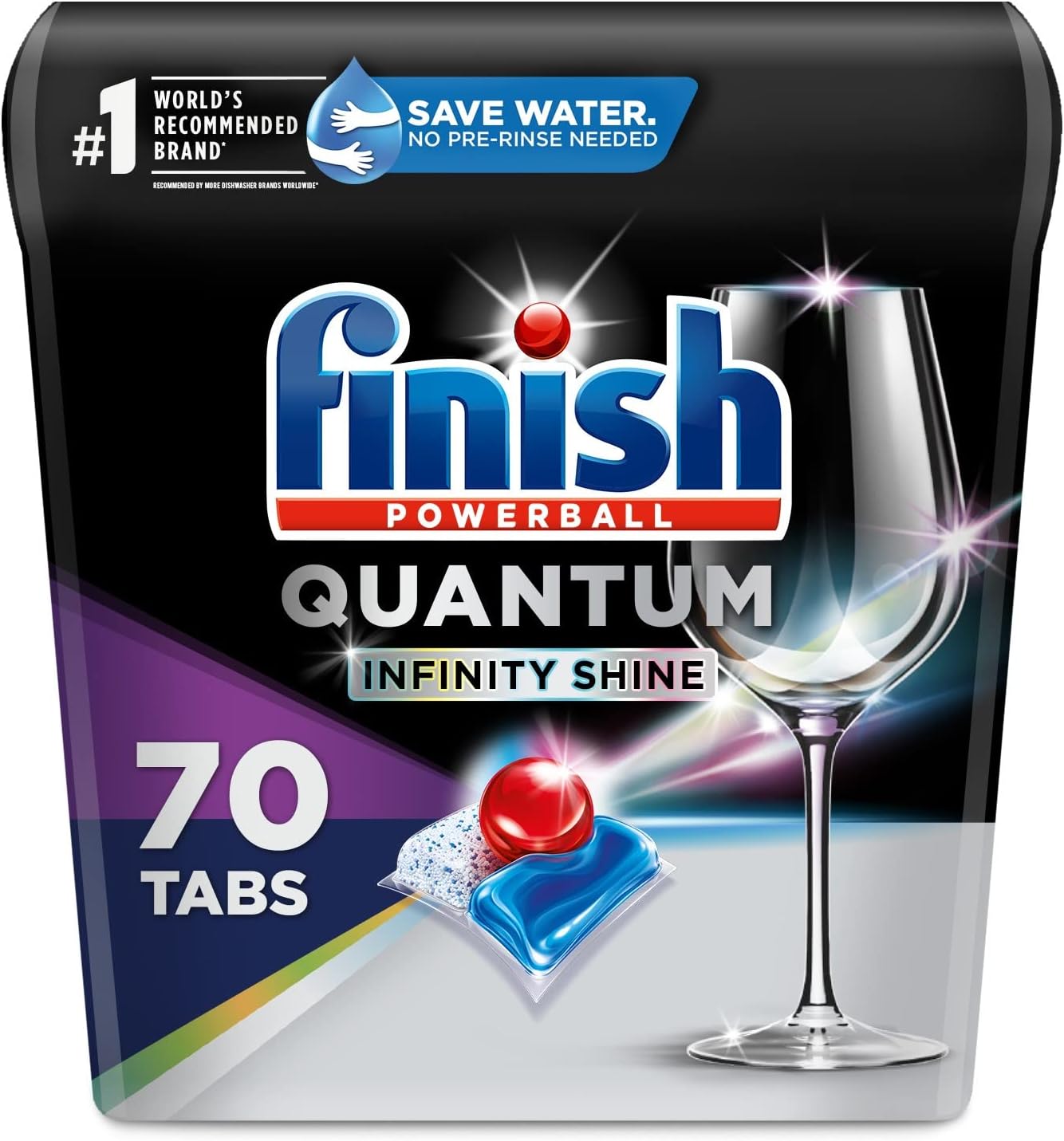 Finish Quantum Infinity Shine - 70 Count - Dishwasher Detergent - Powerball - Our Best Ever Clean and Shine - Dishwashing Tablets - Dish Tabs (Pack of 3)