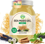 Sea Moss Gel - 18.5 oz Irish Seamoss Gel with Black Seed Oil and Ashwagandha, 16 in 1 Vegan Superfood Rich in Vitamins & Minerals, Raw Wildcrafted Seamoss for Immune & Digestion Support, Original