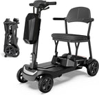 Lightweight Mobility Scooter for Seniors & Adults - 37.5 lb Dual Lithium Batteries 24.8 Miles Range, Cruise & Airline Approved, Foldable Portable Travel Motorized Scooter, No Tools Needed, Black