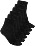 Bencailor 3 Pairs Women Fuzzy Toe Socks Womens Soft Fuzzy Plush Warm Fluffy Winter Home Slipper Socks for Women Men, Size 5-9