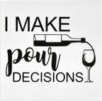 Gift Boutique 100 Pcs I Make Pour Choices Cocktail Beverage Napkins Disposable Funny Paper Dessert Napkin for Wine Bar Birthday Party Supplies