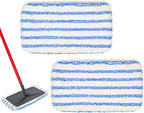 2-Pack Reusable Microfiber mop Pads, Compatible with Oceda 15x8 inch Flat mop, Wet and Dry use, deep Cleaning (mop Handle not Included).