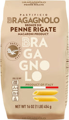 Pastificio Bragagnolo, Penne Rigate 849 Bronze-Drawn, 100% Italian Pasta, Made with Durum Wheat Semolina Flour, Non GMO ( 1 Pound Bag) - Consistently al Dente.