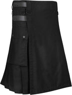 Men's Black Kilt Utility Scottish Cotton Kilts