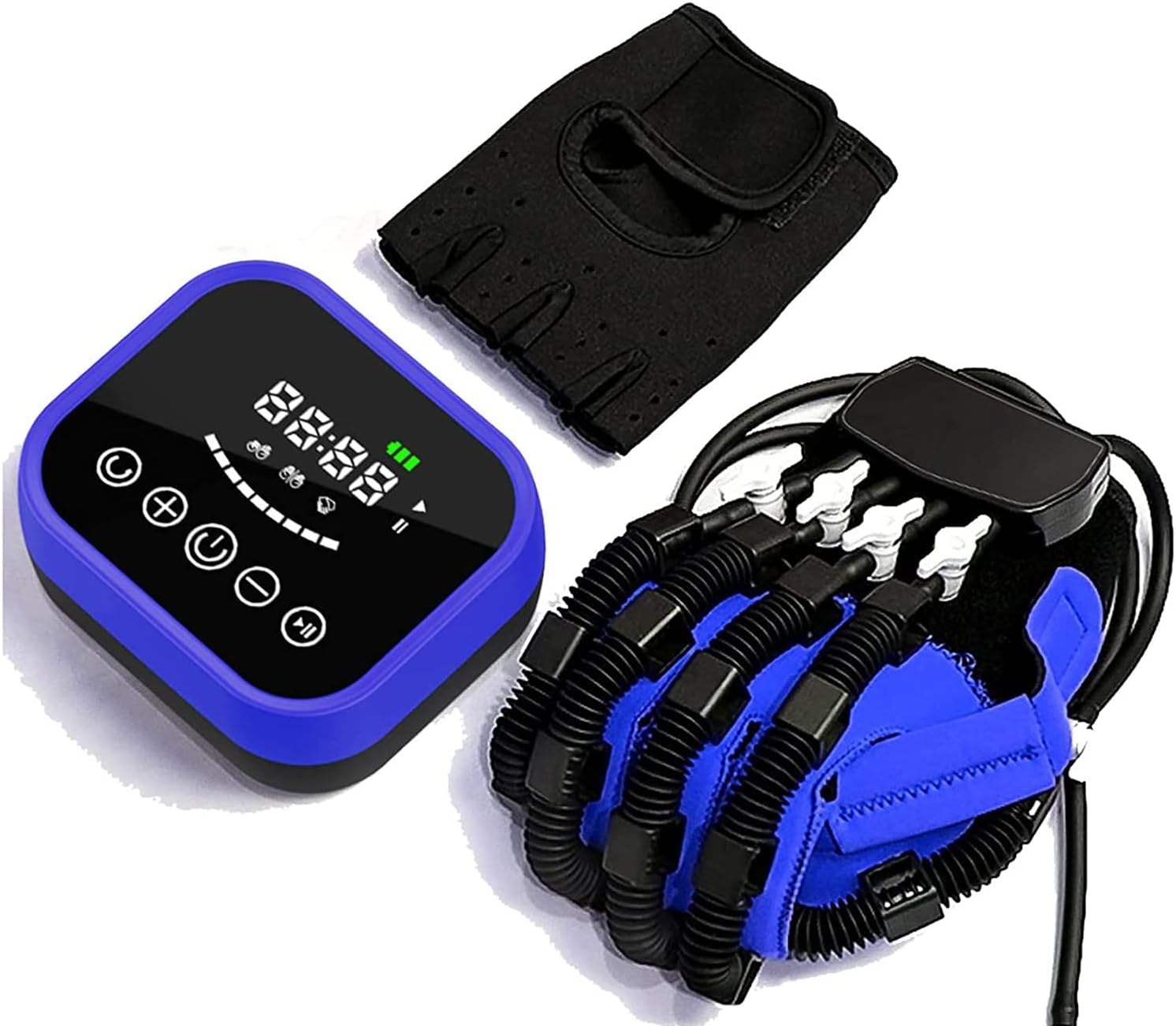 Rehabilitation Robot Gloves, Pneumatic Hand Function Mirror Glove Stroke Wrist Brace Training Rehabilitation Equipment Finger Straightening Brace Guard,Left,L