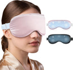 Cooling Eye Mask for Sleeping Migraine Headache Relief Mask Gel Cold Compress Eye Face Ice Pack for Eyestrain Dark Circles and Puffiness Relaxation Gifts for Women Men Silk Reusable-2 Pack