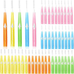 50 PCS Interdental Brush, 5 Sizes Push-Pull Dental Floss Picks Soft Bristles Braces Brushes Toothpick Tooth Flossing Cleaning Tools