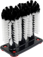 Bonsicoky Glass Washer Brush Cleaner Bristle Brush with 3 Brushe Heads & Suction Base for Beer Cup, Long Leg Cup, Red Wine Glass and More Bar Kitchen Sink Home Tools
